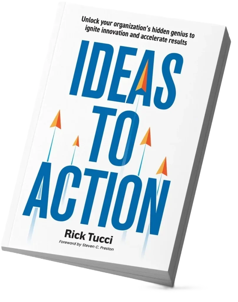 Ideas to Action Book cover image used on home page.